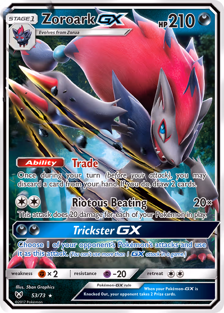 Zoroark GX 53/73 Pokemon card