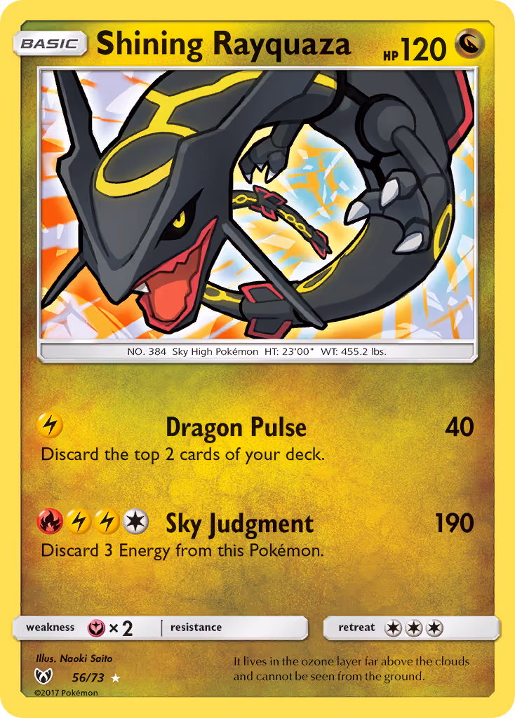 Shining Rayquaza 56/73 Pokemon card