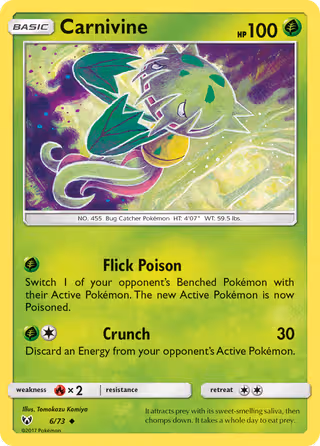 Carnivine 6/73 Pokemon card