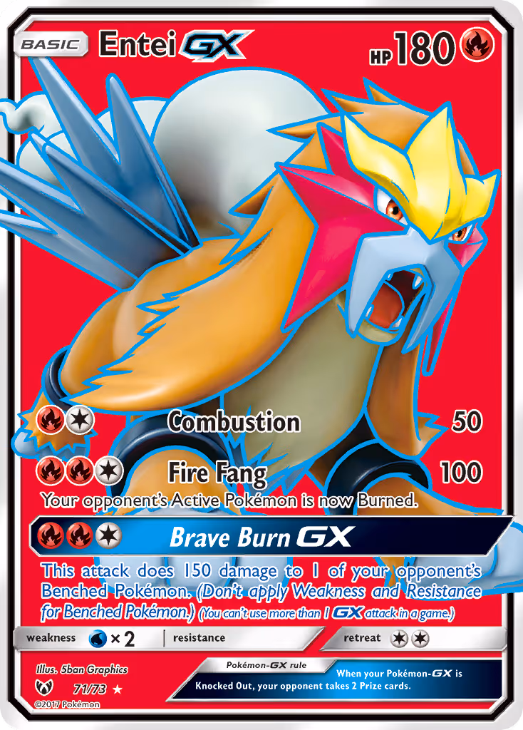 Entei GX 71/73 Pokemon card