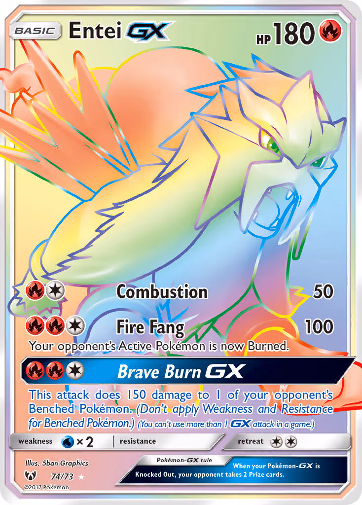 Entei GX 74/73 Pokemon card