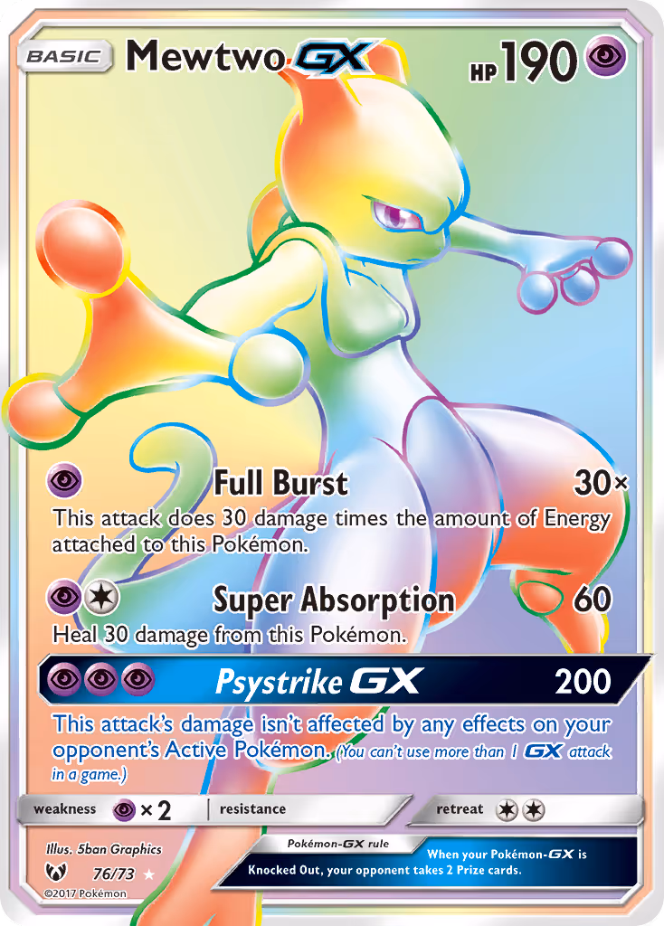 Mewtwo GX 76/73 Pokemon card