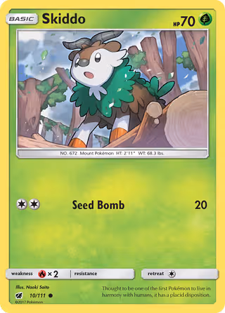 Skiddo 10/111 Pokemon card