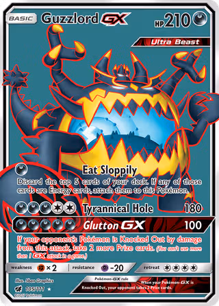 Guzzlord GX 105/111 Pokemon card