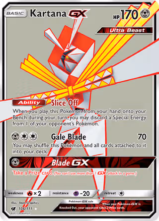 Kartana GX 106/111 Pokemon card