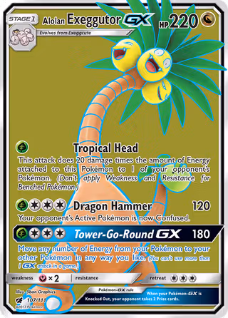 Alolan Exeggutor GX 107/111 Pokemon card