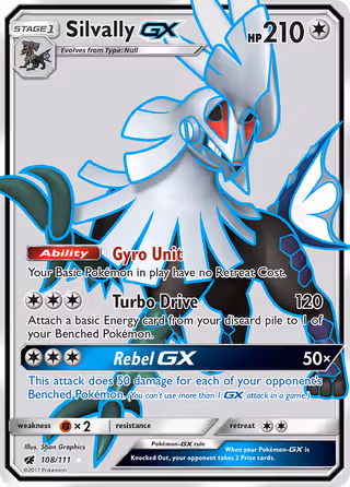 Silvally GX 108/111 Pokemon card