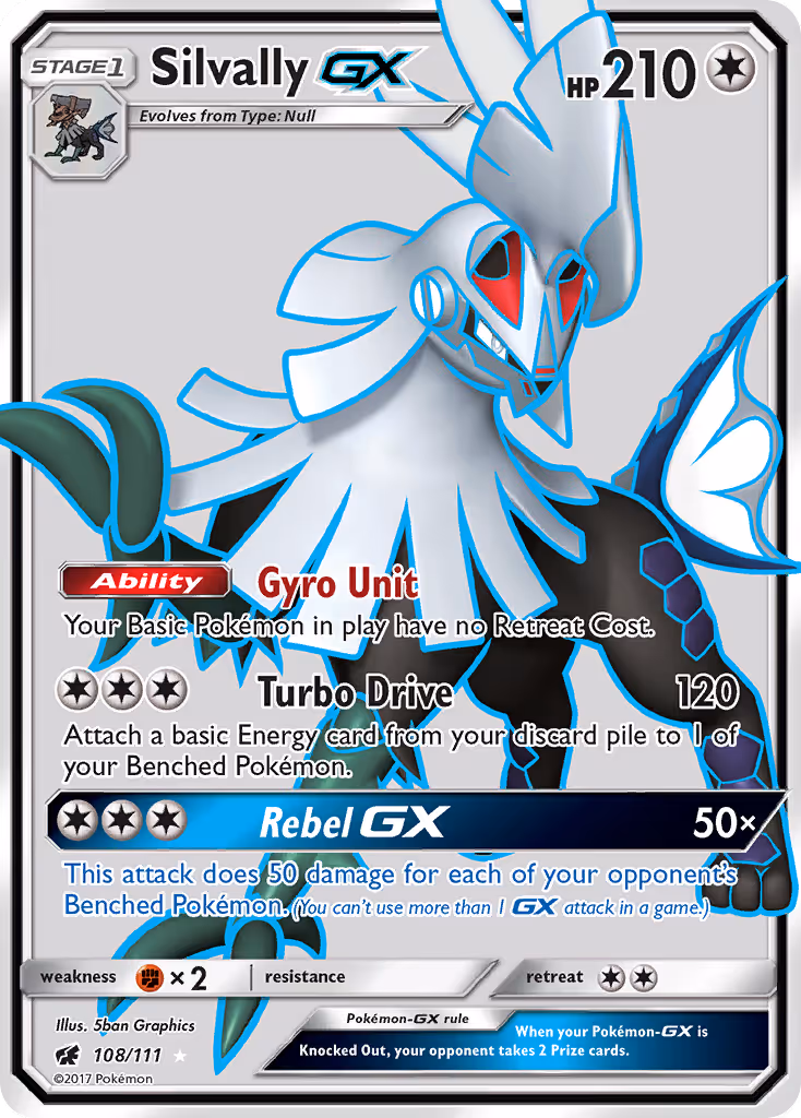 Silvally GX 108/111 Pokemon card