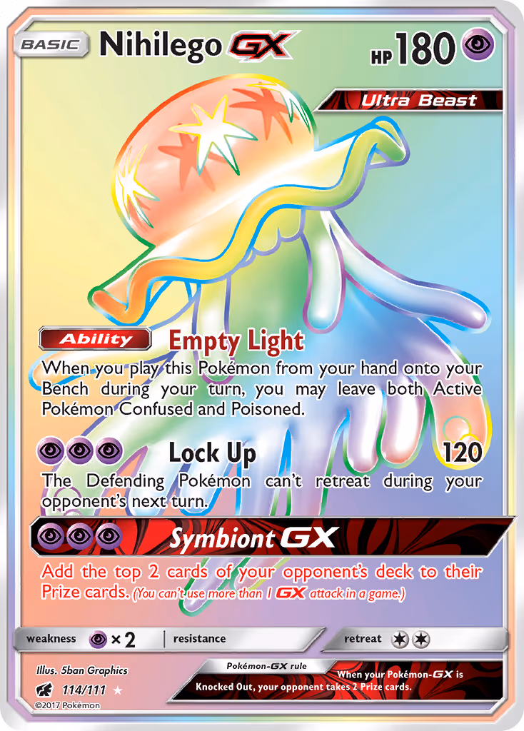 Nihilego GX 114/111 Pokemon card