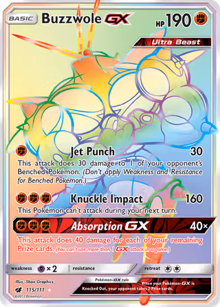 Buzzwole GX 115/111 Pokemon card