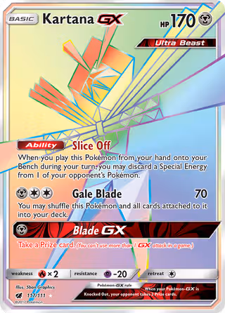 Kartana GX 117/111 Pokemon card