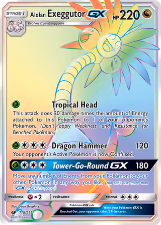 Alolan Exeggutor GX 118/111 Pokemon card
