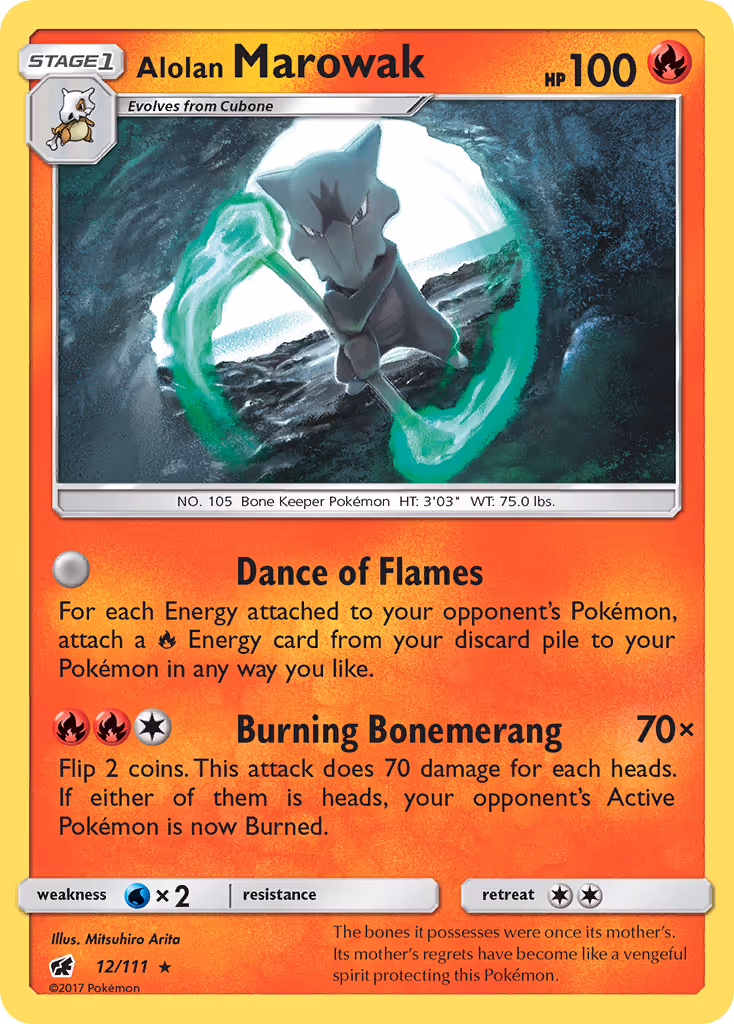 Alolan Marowak 12/111 Pokemon card