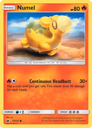 Numel 13/111 Pokemon card