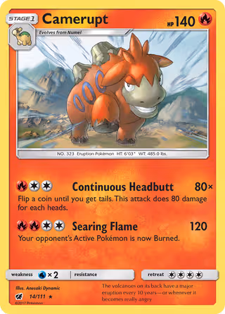 Camerupt 14/111 Pokemon card