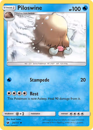 Piloswine 20/111 Pokemon card