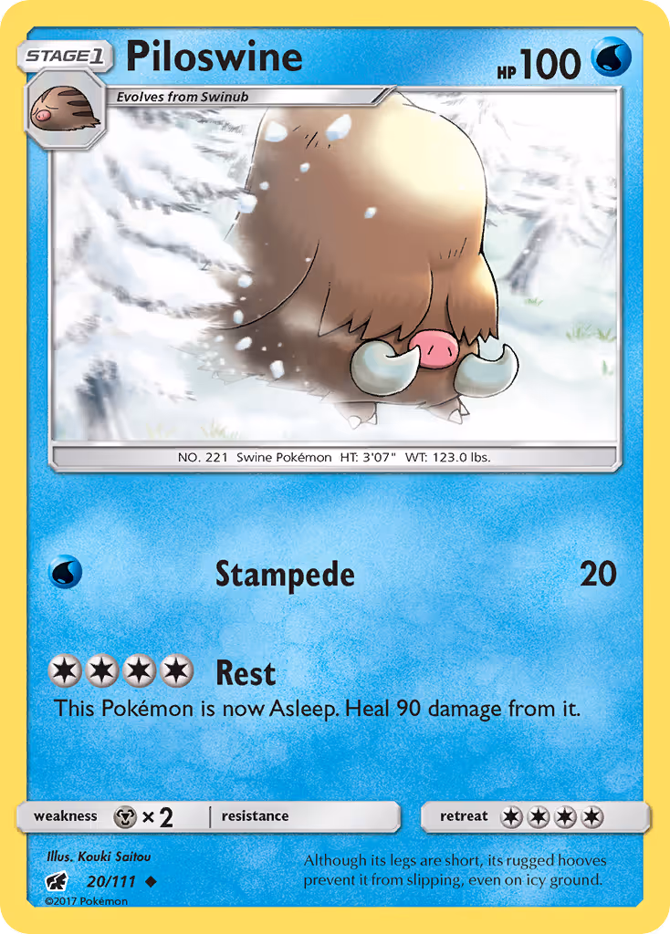 Piloswine 20/111 Pokemon card