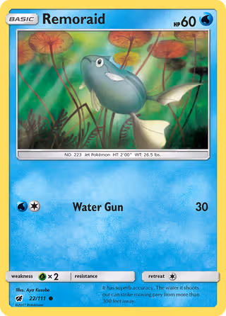 Remoraid 22/111 Pokemon card