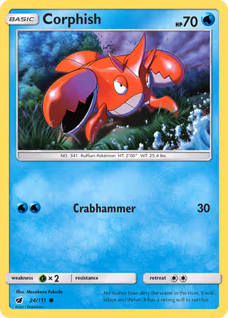 Corphish 24/111 Pokemon card