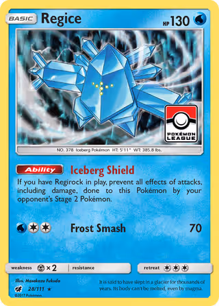 Regice 28/111 Pokemon card