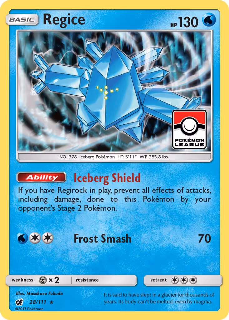 Regice 28/111 Pokemon card