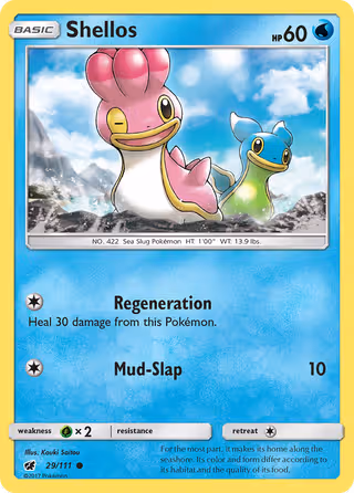 Shellos 29/111 Pokemon card