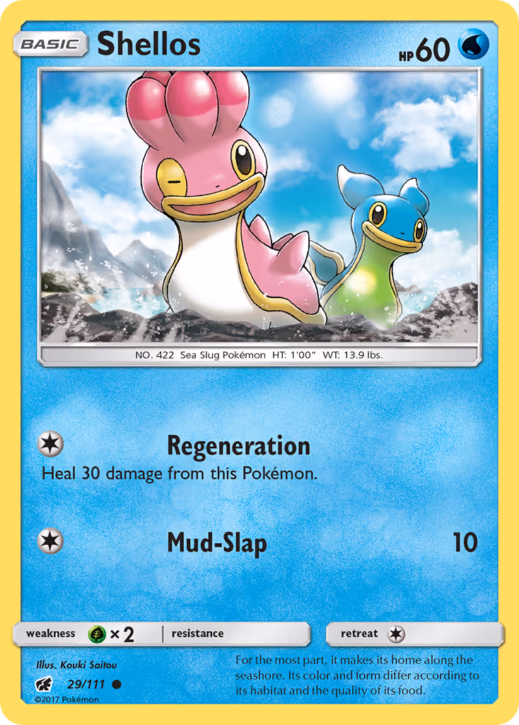 Shellos 29/111 Pokemon card