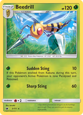 Beedrill 3/111 Pokemon card