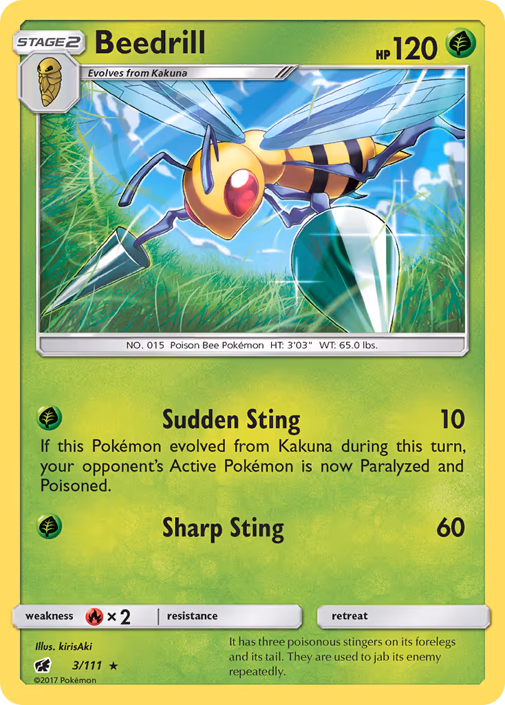 Beedrill 3/111 Pokemon card