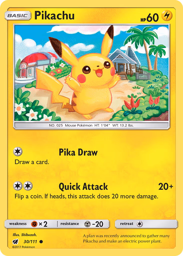 Pikachu 30/111 Pokemon card