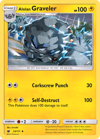 Alolan Graveler 33/111 Pokemon card