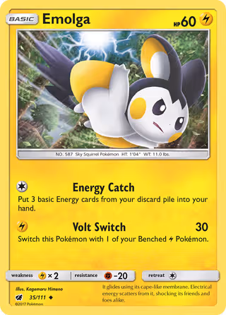 Emolga 35/111 Pokemon card