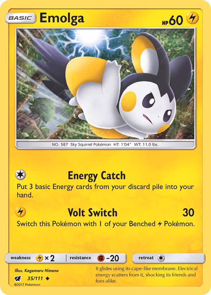 Emolga 35/111 Pokemon card