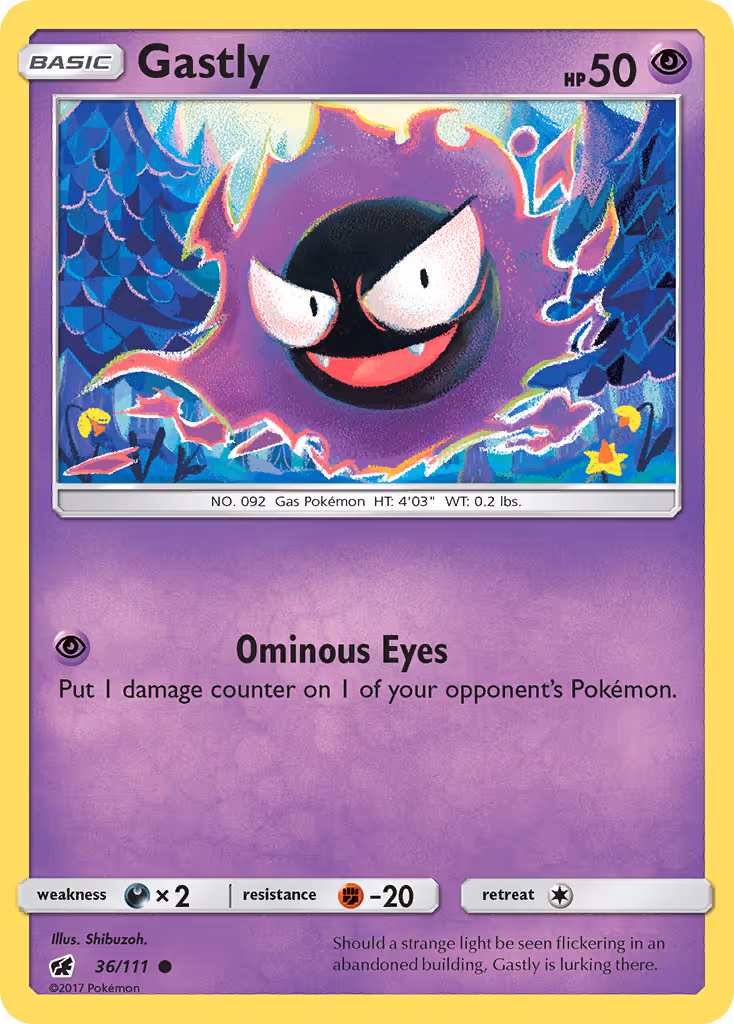 Gastly 36/111 Pokemon card