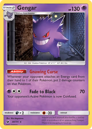Gengar 38/111 Pokemon card