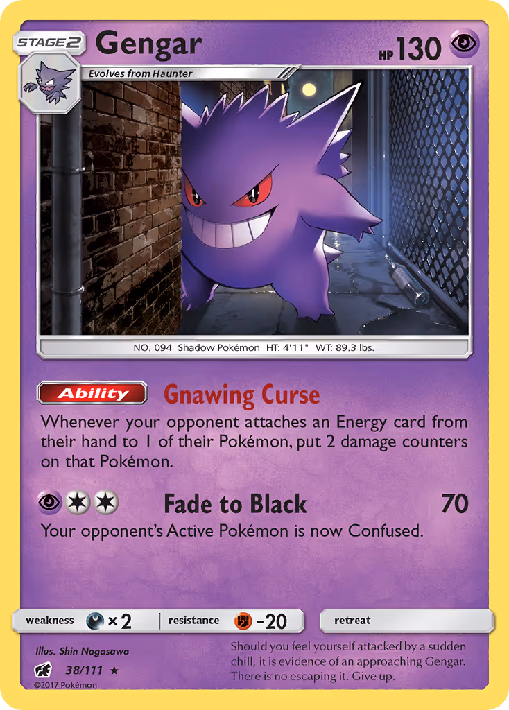 Gengar 38/111 Pokemon card