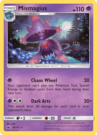 Mismagius 40/111 Pokemon card