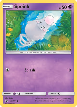 Spoink 41/111 Pokemon card