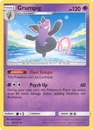 Grumpig 42/111 Pokemon card
