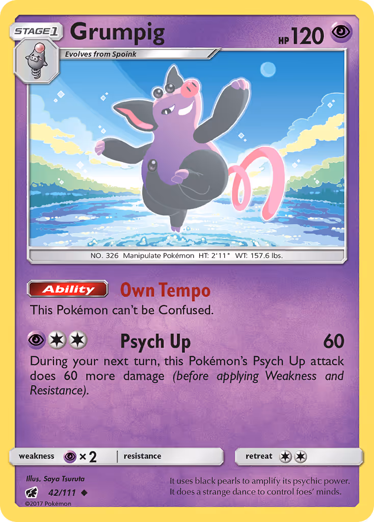 Grumpig 42/111 Pokemon card