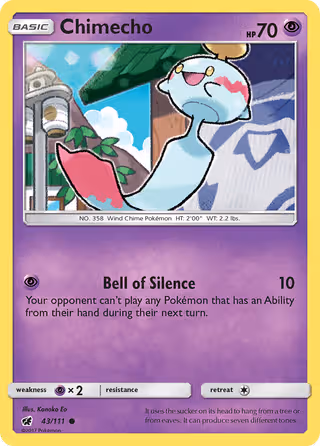 Chimecho 43/111 Pokemon card