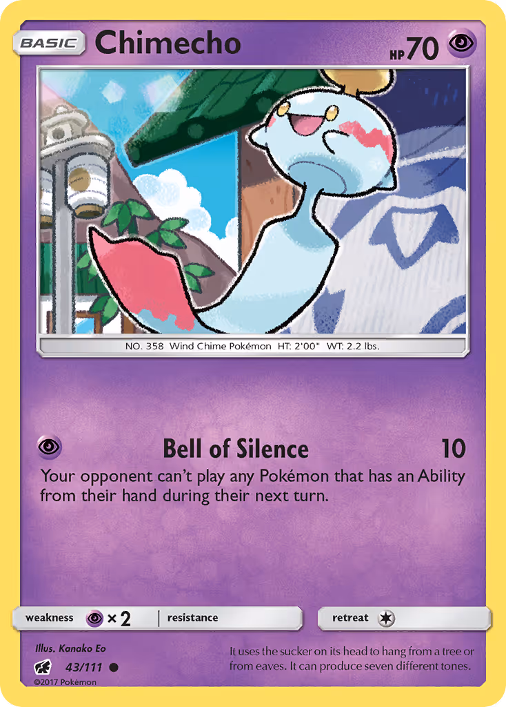Chimecho 43/111 Pokemon card