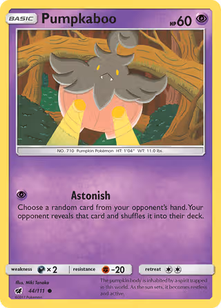 Pumpkaboo 44/111 Pokemon card