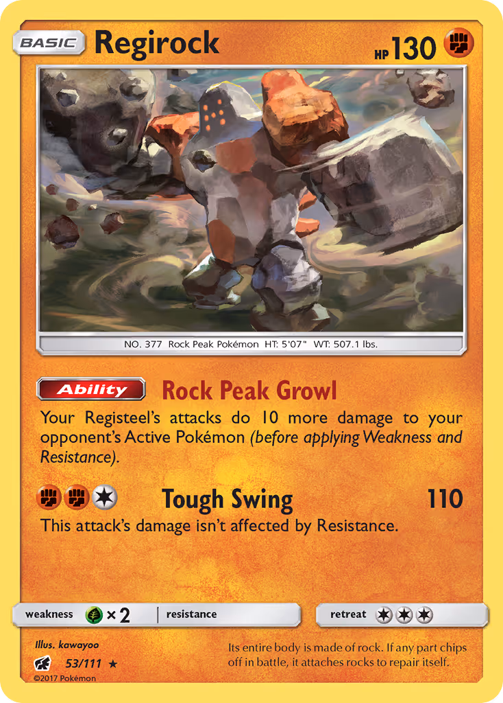 Regirock 53/111 Pokemon card