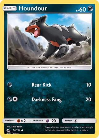 Houndour 58/111 Pokemon card