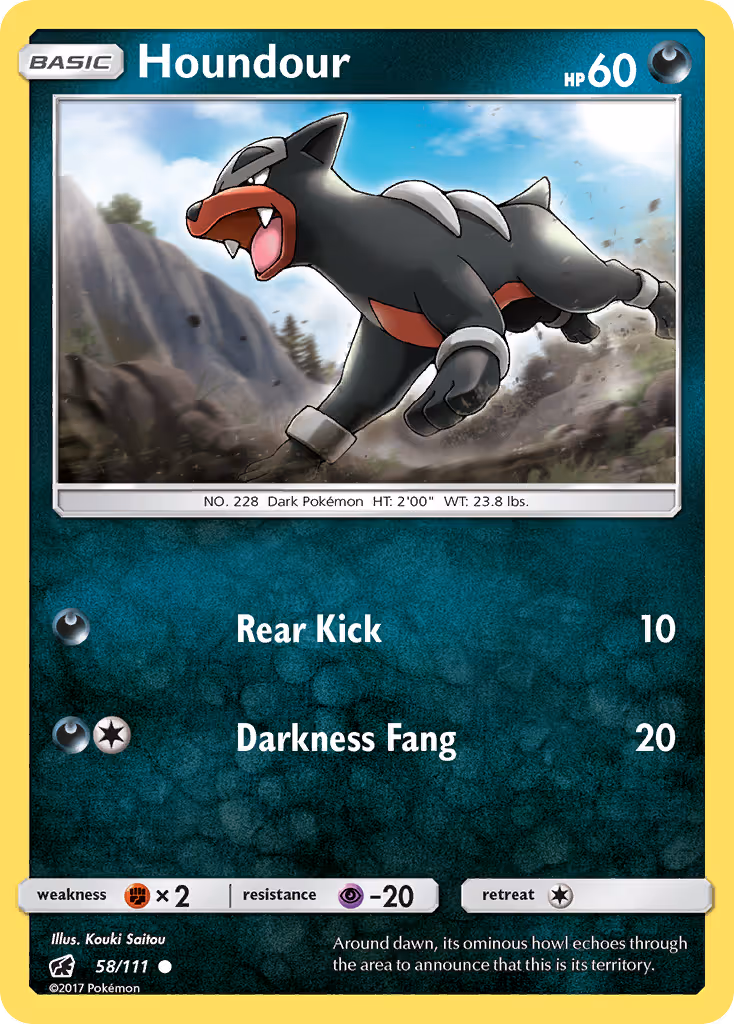 Houndour 58/111 Pokemon card
