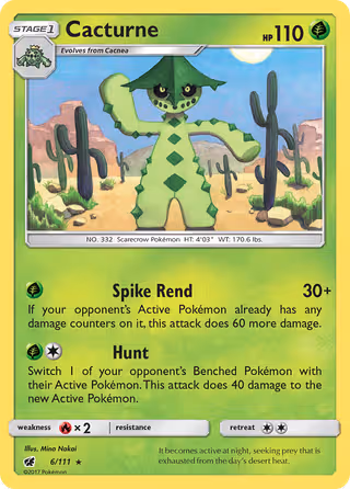 Cacturne 6/111 Pokemon card