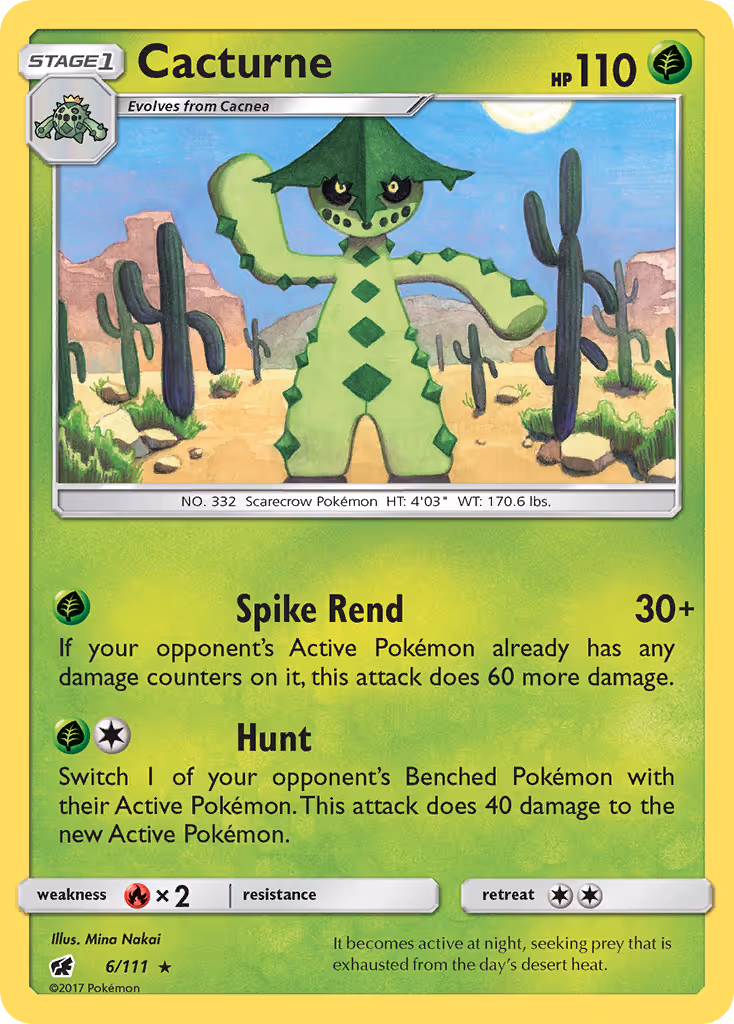 Cacturne 6/111 Pokemon card