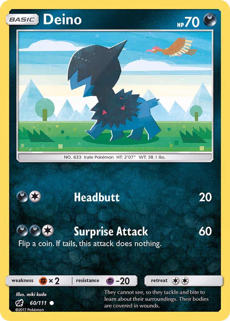 Deino 60/111 Pokemon card