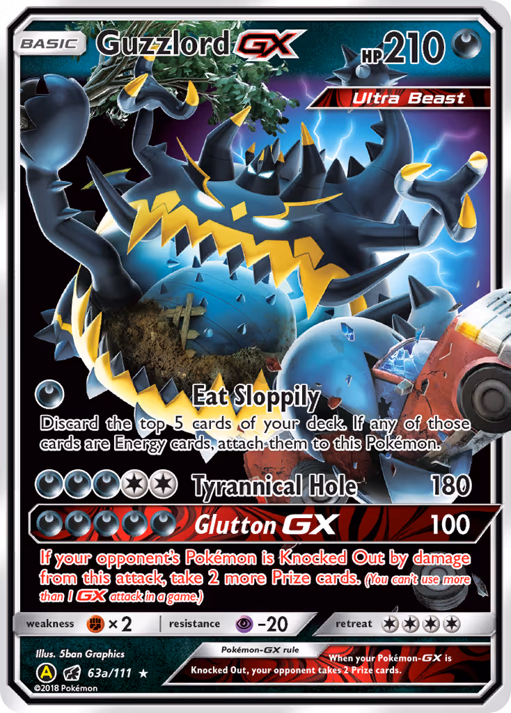Guzzlord-GX 63a Pokemon card